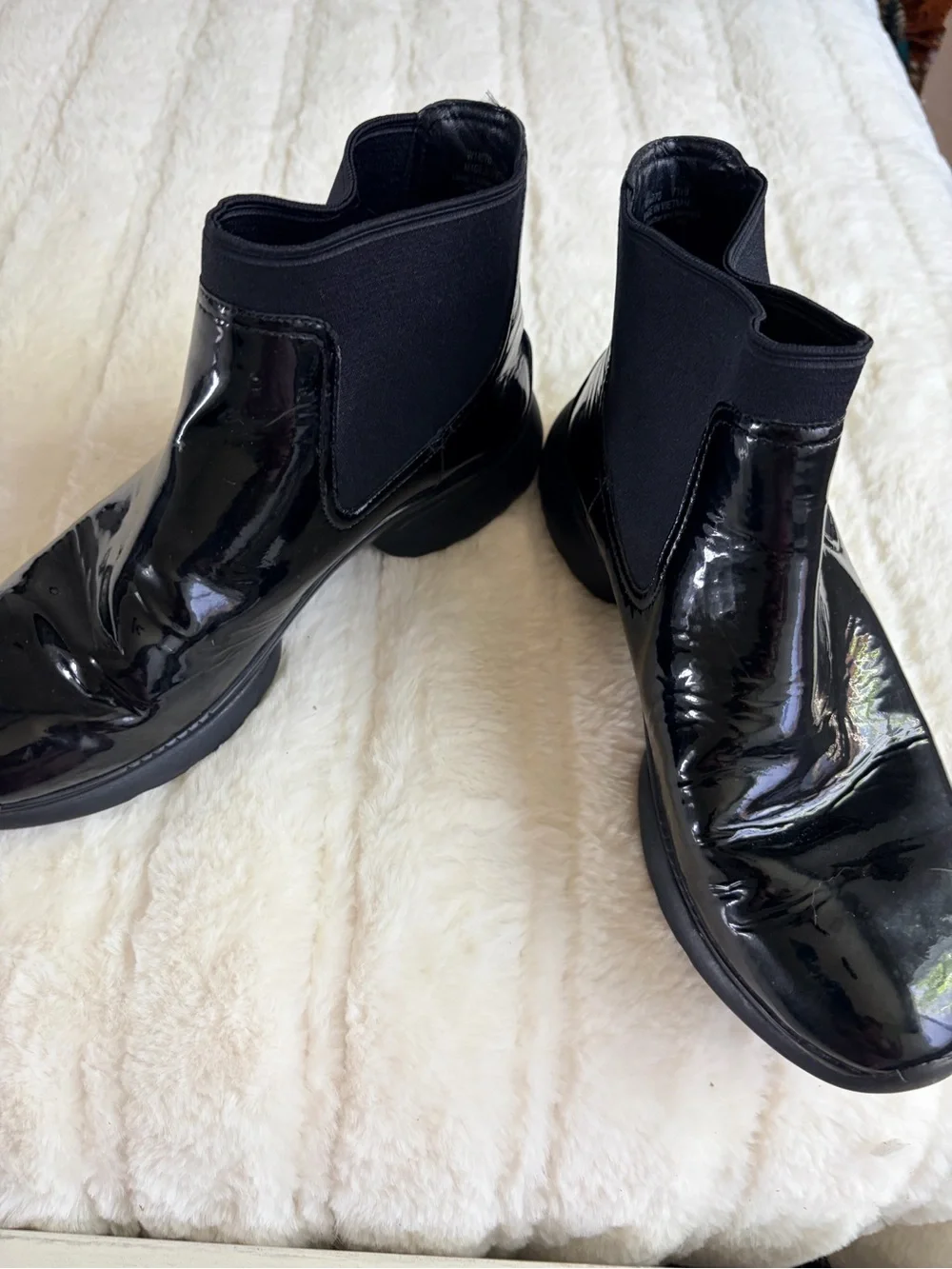 COLE HAAN 3.Zerogrand Black Patent Chelsea Ankle Boots
